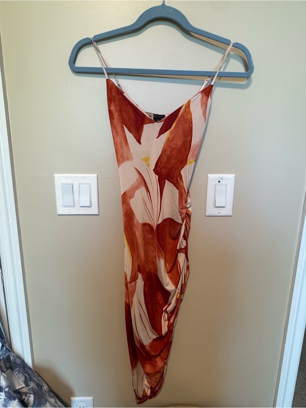 Windsor Rust & Cream Floral Midi Slip Dress